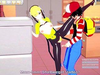 Elesa (BW's Pokemom Gym Leader) baisée dans freeze cuisine
