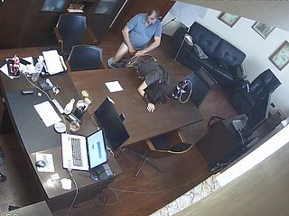Secretario de Jefe Ruso en chilling oficina Spycam Voyeur