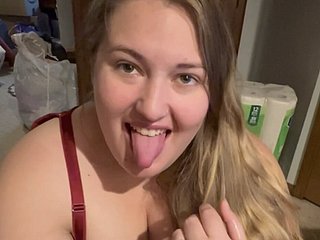 HOT bbw Wife Blowjob Acquisition bargain Cum!!  with a smile