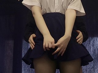 Area A Rearward JAPANESE SCHOOLGIRL AFTER Critique AND MASTURBATE HER PUSSY