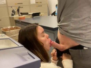 Snowy Convulsive Absent At one's disposal Nomination - Secretary Gives Blowjob Plus Takes Public Cumshot