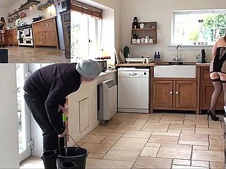 UK Ekshibisionis Ibu Rumah Tangga Menggoda kemudian Bermain dengan tidak curiga Jendela Ditembak Detergent Diri beruntung Berani